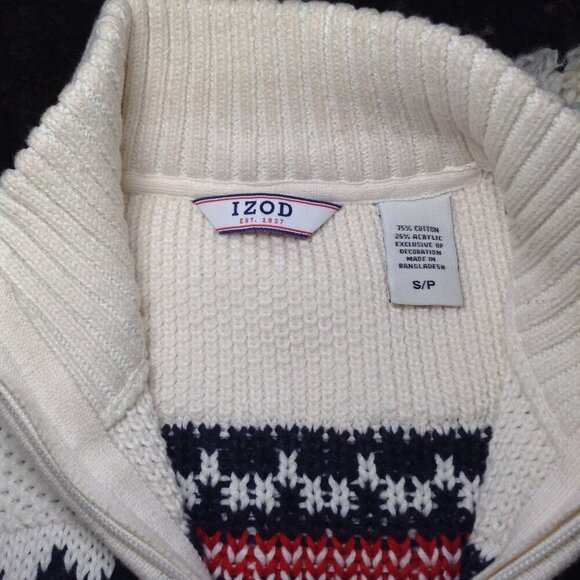 Izod Ski Sweater UNISEX S/P Chunky, Cable Knit, Preppy, Colligate, Ivy League - Picture 2 of 8